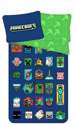 Minecraft Dekbedovertrek Badges - 140 x 200 cm - Katoen Minecraft Dekbedovertrek Badges - 140 x 200 cm - Katoen