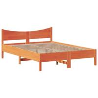 Bedframe zonder matras massief grenenhout wasbruin 150x200 cm - thumbnail