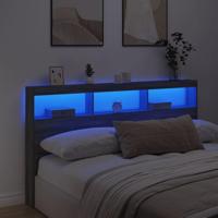 Hoofdbordkast met LED-verlichting 180x17x102 cm grijs sonoma - thumbnail