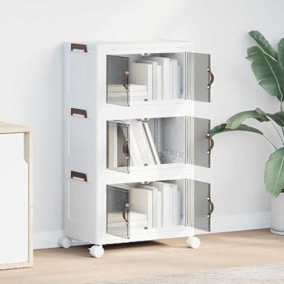 Opbergbox stapelbaar met wielen 3-laags 28 L 48,5x29,5x86 cm Opbergbox stapelbaar met wielen 3-laags 28 L 48,5x29,5x86 cm