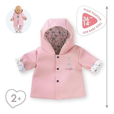 Corolle omkeerbare regenjas voor babypop, 36cm