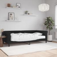 Slaapbank met matras 100x200 cm fluweel zwart - thumbnail