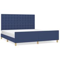 Bedframe zonder matras stof blauw 160x200 cm - thumbnail