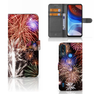 Motorola Moto E7i Power | E7 Power | Wallet Case | met Pasjes | Vuurwerk Motorola Moto E7i Power | E7 Power | Wallet Case | met Pasjes | Vuurwerk