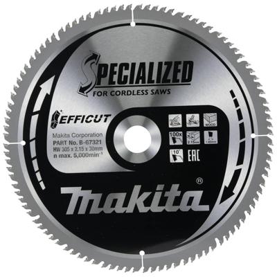 Makita Makita Specialized EFFICUT - Kreissägeblatt - für Holz B-67321 Cirkelzaagblad 305 x 30 x 2.15 mm Aantal tanden: 100 1 stuk(s)