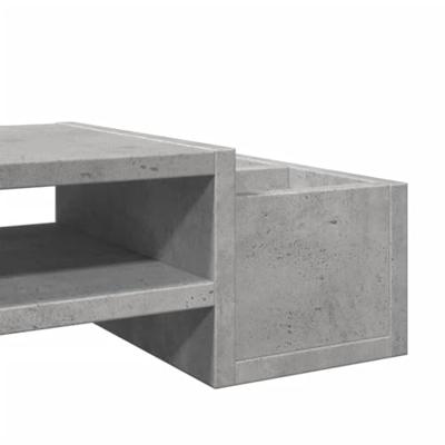 Monitorstandaard met opbergruimte 70x27x15 cm hout betongrijs Monitorstandaard met opbergruimte 70x27x15 cm hout betongrijs
