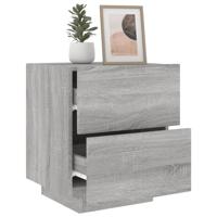 Nachtkastjes met LED-verlichting 2 st bewerkt hout grijs sonoma - thumbnail