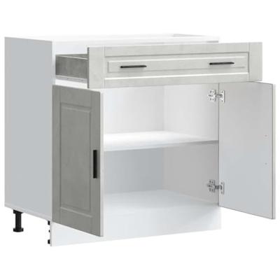 Keuken onderkast "Porto" bewerkt hout betongrijs