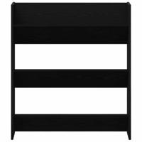 Schoenenkast met plank Zwart Eiken 80 x 18 x 90 cm Bewerkt hout - thumbnail