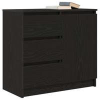 Dressoir met lade 71x35x65 cm spaanplaat zwart eikenkleurig - thumbnail