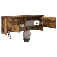 Wandgemonteerde kapstok met plank Gerookt eiken 80 x 20 x 30 cm - thumbnail