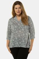 Ulla Popken Tuniek, fijne structuur, opstaande kraag, 3/4 mouwen - Grote Maten - thumbnail