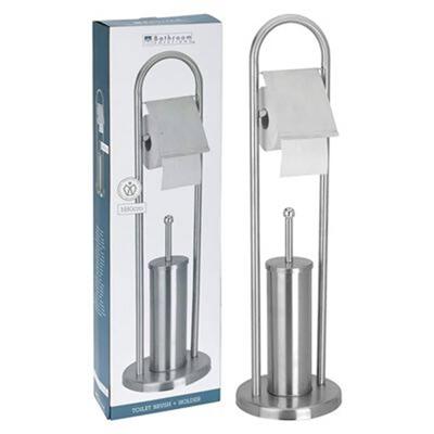 Toiletrolhouder met toiletborstel RVS design