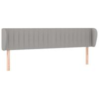 Hoofdbord met randen 163x23x78/88 cm stof lichtgrijs - thumbnail
