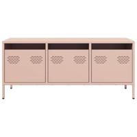 Tv-meubel 101,5x39x43,5 cm koudgewalst staal roze - thumbnail