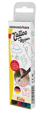 Eberhard Faber EF-559504 Tattoo Marker Kids 4 Stuks + Sjablonen Eberhard Faber EF-559504 Tattoo Marker Kids 4 Stuks + Sjablonen