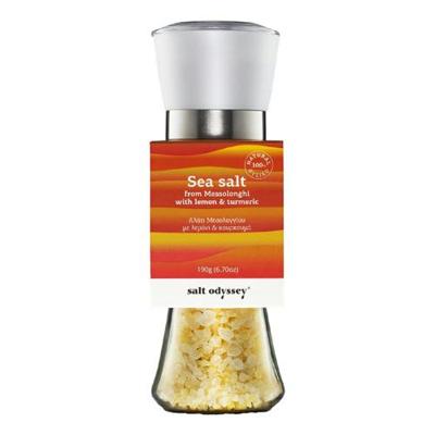 Salt Odyssey - Zeezout van Messolonghi met Citroen & Kurkuma (Molen) - 190g Salt Odyssey - Zeezout van Messolonghi met Citroen & Kurkuma (Molen) - 190g
