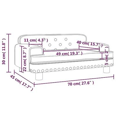 Kinderbank 70x45x30 cm fluweel crèmekleurig