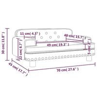 Kinderbank 70x45x30 cm fluweel crèmekleurig - thumbnail
