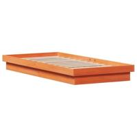Bedframe met LED massief grenenhout wasbruin 90x200 cm - thumbnail
