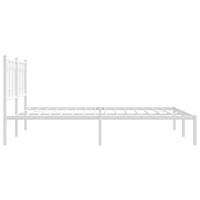 Bedframe met hoofdbord metaal wit 150x200 cm - thumbnail