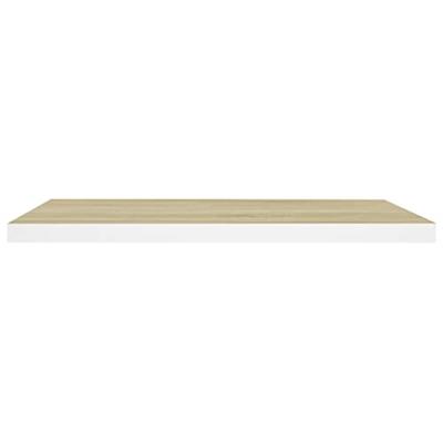 Wandschappen zwevend 2 st 80x23,5x3,8 cm MDF eikenkleurig wit Wandschappen zwevend 2 st 80x23,5x3,8 cm MDF eikenkleurig wit