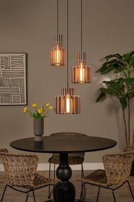 Lucide ROLLO - Hanglamp - 3xE27 - Taupe