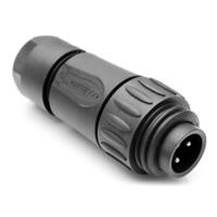 Amphenol C01620H00310012 Ecomate Male Kabeldeel Recht 3+PE Schroef | Silver Plated | Strain Relief Clamping Ring | Zwart - thumbnail