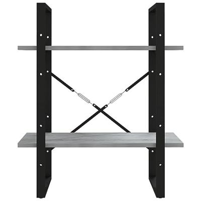 Boekenkast 60x30x70 cm bewerkt hout grijs sonoma eikenkleurig