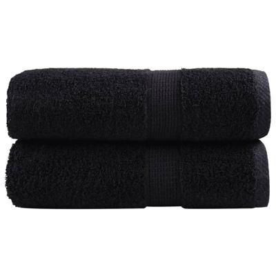 VidaXL Premium washandjes solund 2 st zwart 30x30 cm 600 g/m2