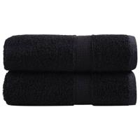 VidaXL Premium washandjes solund 2 st zwart 30x30 cm 600 g/m2 - thumbnail