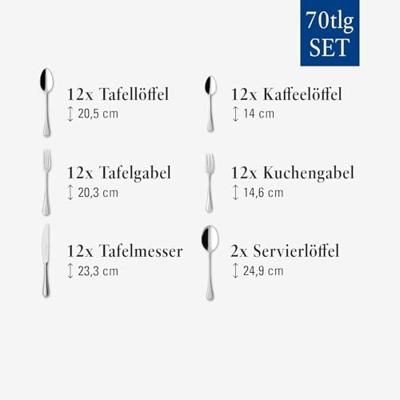 VILLEROY & BOCH - Neufaden Merlemont 18/10 - Bestekset 12-persoons 70-dlg