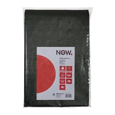 NOW Afdekzeil | breedte 6.000 x lengte 10.000 mm | olijfgroen gewicht 100 g/m² | met aluminium ogen | 1 stuk - 2000227107 2000227107