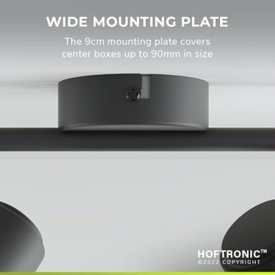 Riga - LED plafondlamp - 8 Watt 690 Lumen - 2 spots - 4000K Neutraal wit - Draaibaar en dimbaar - GU10 - Kantelbaar - Plafondspot - IP20 Voor binnen - Zwart