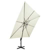Zweefparasol met dubbel dak 300x300 cm zandkleurig - thumbnail