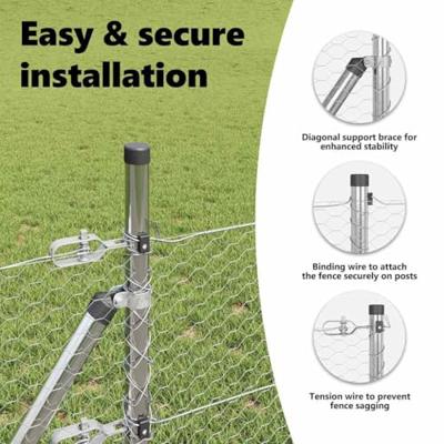 VidaXL Afrasteringspaal zilver 10 x 0,4 m (25 mm gaas) staal