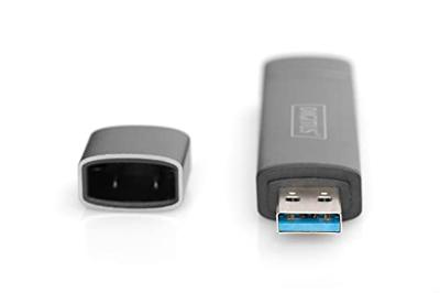 ASSMANN Electronic DA-70886 geheugenkaartlezer Aluminium USB 3.2 Gen 1 (3.1 Gen 1) Type-A/Type-C