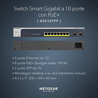 Switch Netgear GS510TPP-100EUS RJ-45 SFP - thumbnail