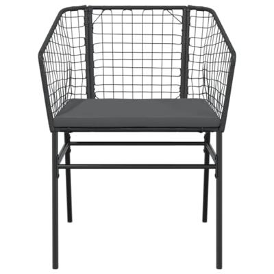 Tuinstoelen 2 st met kussens poly rattan zwart Tuinstoelen 2 st met kussens poly rattan zwart