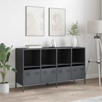 Dressoir 135x39x73,5 cm koudgewalst staal antracietkleurig - thumbnail