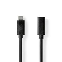 Nedis USB-Kabel | USB 3.2 Gen 1 | USB-C Male | USB-C Female | 4K@60Hz | 5 Gbps | Vernikkeld | 2.00 m | Rond | PVC | Zwart | Doos - CCGB64010BK20 - thumbnail