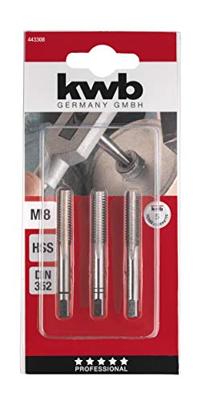 kwb 443308 Schroefdraadsnijderset 3-delig M8 1.25 DIN 352 HSS 3 stuk(s) kwb 443308 Schroefdraadsnijderset 3-delig M8 1.25 DIN 352 HSS 3 stuk(s)