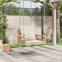 Schommelbank met kussens 63x62x40 cm poly rattan beige - thumbnail