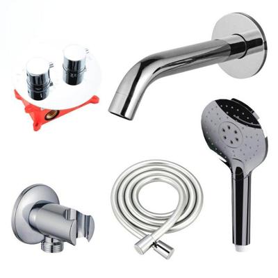 Fortifura Calvi Badkraan set - uitloop - 22cm inkortbaar - rond bedieningspaneel - gladde slang - ronde handdouche - inbouwdeel - wandhouder - chroom SW542643/SW706209/SW721166/SW1122510/SW496814/SW11 Fortifura Calvi Badkraan set - uitloop - 22cm inkortbaar - rond bedieningspaneel - gladde slang - ronde handdouche - inbouwdeel - wandhouder - chroom SW542643/SW706209/SW721166/SW1122510/SW496814/SW11