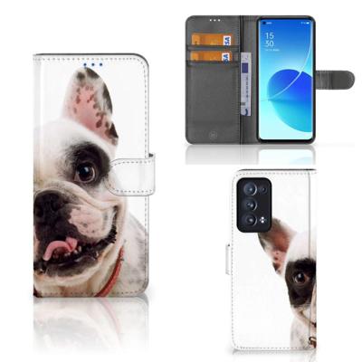 OPPO Reno 6 Pro Plus 5G | Telefoonhoesje | Met pasjeshouder | Franse Bulldog