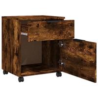 Dossierkast verrijdbaar 45x38x54 cm bewerkt hout gerookt eiken - thumbnail