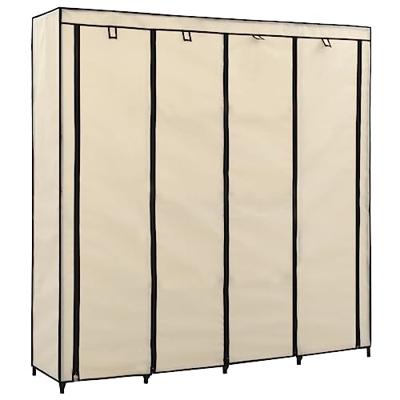 VidaXL Kledingkast met 4 vakken 175x45x170 cm crème VidaXL Kledingkast met 4 vakken 175x45x170 cm crème