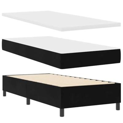 Boxspringbed met matras fluweel zwart 100x200 cm