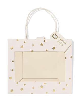 HEMA Cadeautas 24x11x20cm sterren met venster goud