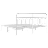 Bedframe met hoofdbord metaal wit 180x200 cm - thumbnail